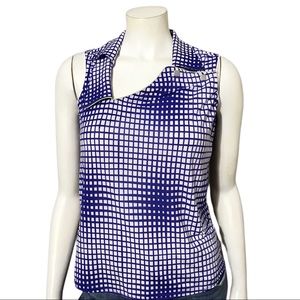 Jamie Sadock Womens Golf Athletic With Grid Print Purple Top Sz-Small
